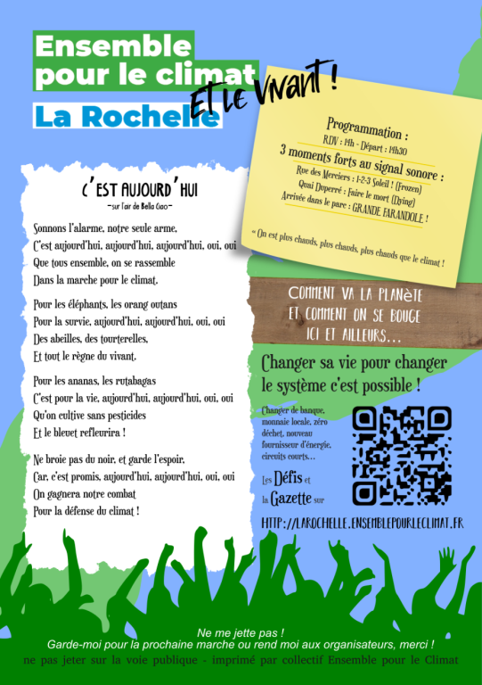 L'un des flyers réalisés par MysterTy pour la Marche pour le climat et le vivant - La Rochelle