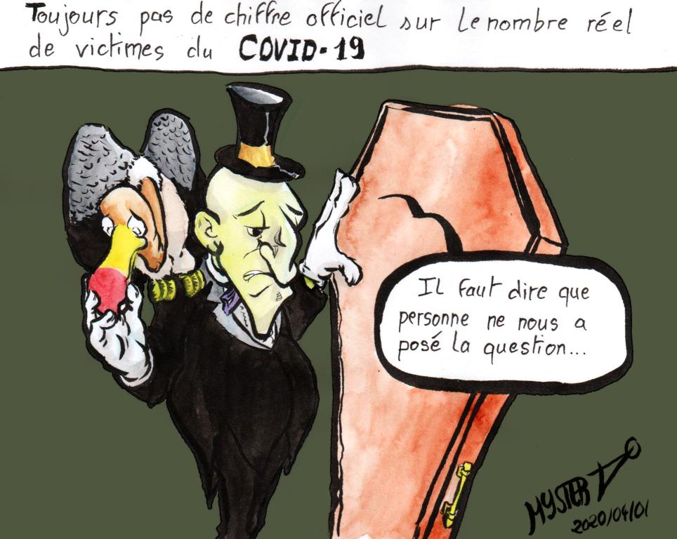 News cartoon by Myster Ty: Still no official figure on the real number of COVID-19 victims.
- Lucky Luke's deadman: "It must be said that no one asked us..."