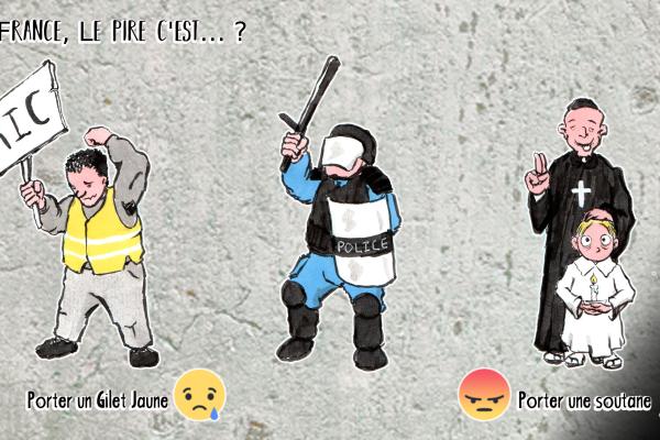 Porter un Gilet Jaune (cry) VS Porter une soutane (Grrr)
