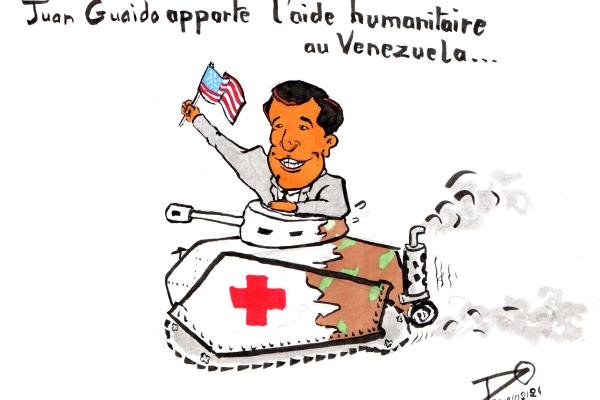 Juan Guaido tries to stage a coup in a tank disguised as humanitarian aid